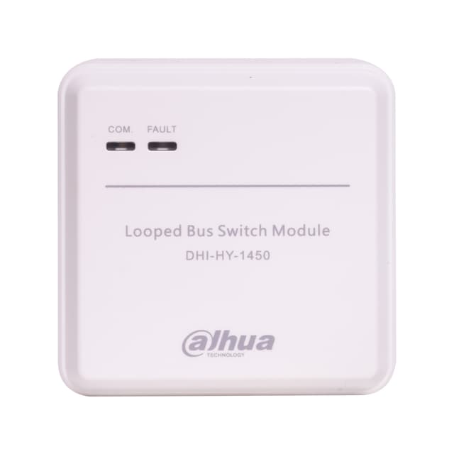 Модуль кольцевого шлейфа, Dahua, DHI-HY-1450 (24 В), Модуль кольцевого шлейфа, Для организации кольцевой топологии связи адресных устройств, Рабочее напряжение 24В, Двух проводное бесполярное подключение, Дальность подключения 1500м,