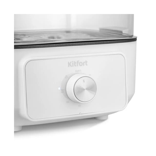 Пароварка, Kitfort, КТ-6484, 2 корзины, Объем парового отсека 3.5л, Объем резервуара для воды 2.3л, Мощность 1000Вт, Длина шнура 0.8м, Белый