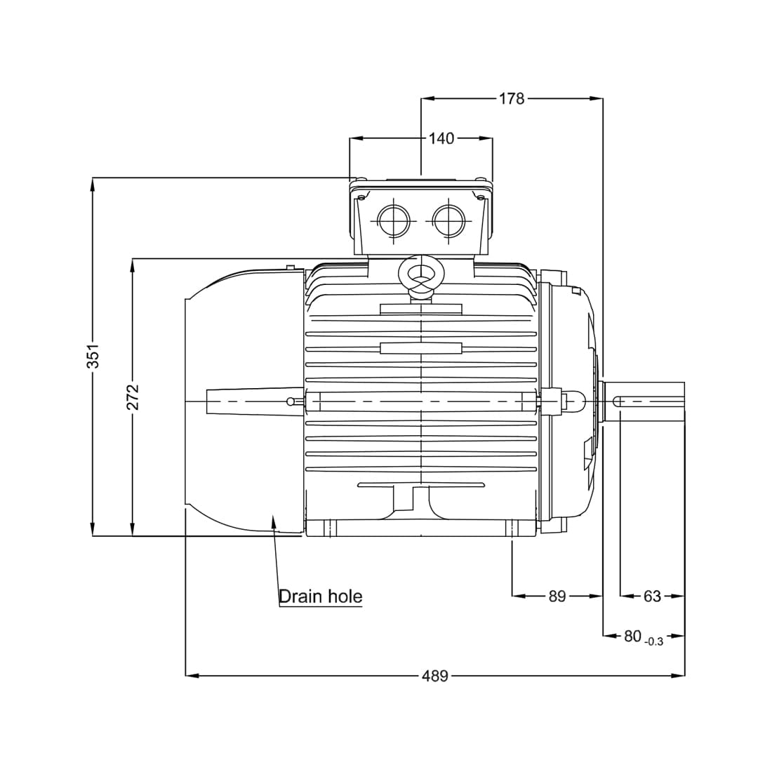 Асинхронный электродвигатель, WEG, 17725342, WGOST-132M, 11 kW, 2 Пол, B3T, 220/380 В, 50 Гц, IE1, IP55, Std.