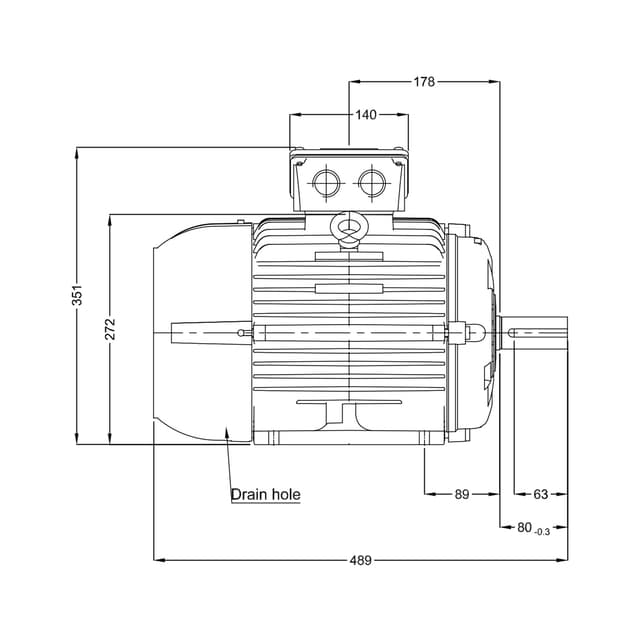 Асинхронный электродвигатель, WEG, 17725342, WGOST-132M, 11 kW, 2 Пол, B3T, 220/380 В, 50 Гц, IE1, IP55, Std.