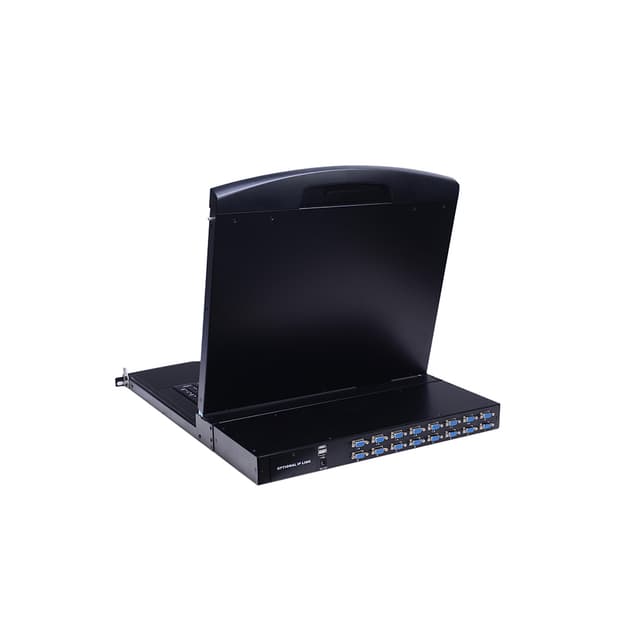 KVM консоль, SHIP, AS-9116ULS, Стоечная, 16-портовая, 19" экран, Коннекторы VGA, Чёрный