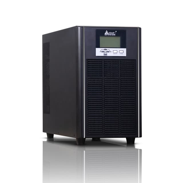 Источник бесперебойного питания, SVC, GT31-10KVA, Мощность 10кВА/9кВт, Трёхфазный (3 фазы на вход, 1 на выход), GT31-серия, On-Line, LCD\RS-232/USB SMART, Диапазон работы AVR: 190-499В, Батарея: 16 шт. (не поставляется в комплекте), Чёрный