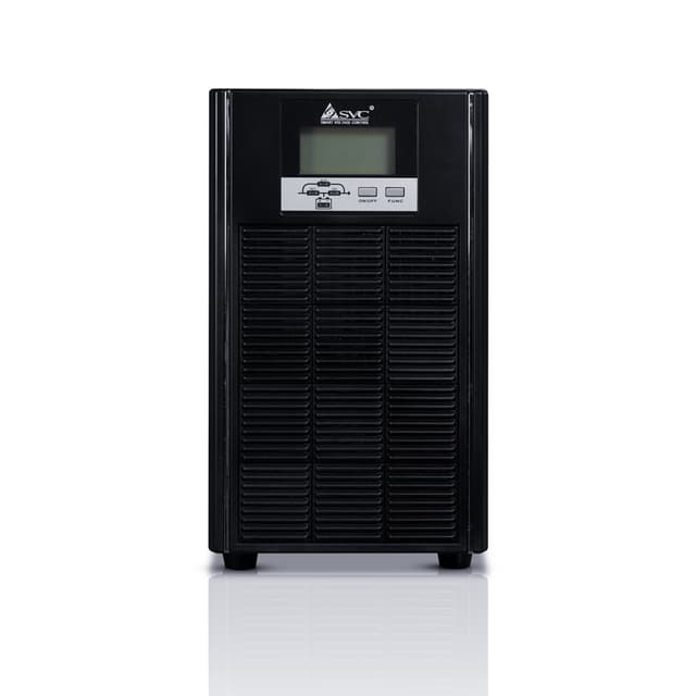 Источник бесперебойного питания, SVC, GT31-10KVA, Мощность 10кВА/9кВт, Трёхфазный (3 фазы на вход, 1 на выход), GT31-серия, On-Line, LCD\RS-232/USB SMART, Диапазон работы AVR: 190-499В, Батарея: 16 шт. (не поставляется в комплекте), Чёрный