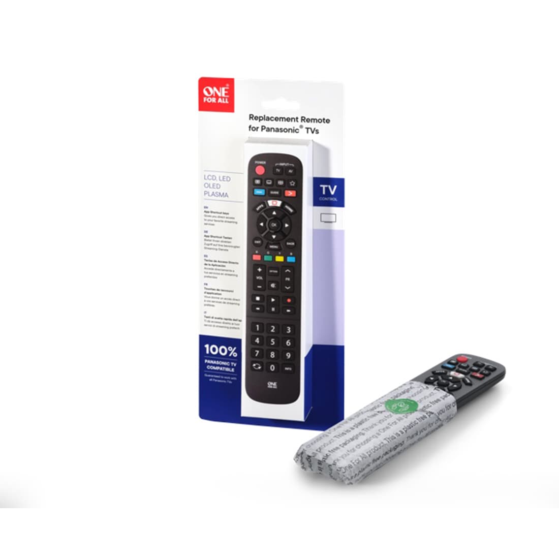 Пульт управления для телевизоров Panasonic, One For All URC4914/(замена1914), не требует настройки, Питание 2хААА (не входят в комплект), Чёрный