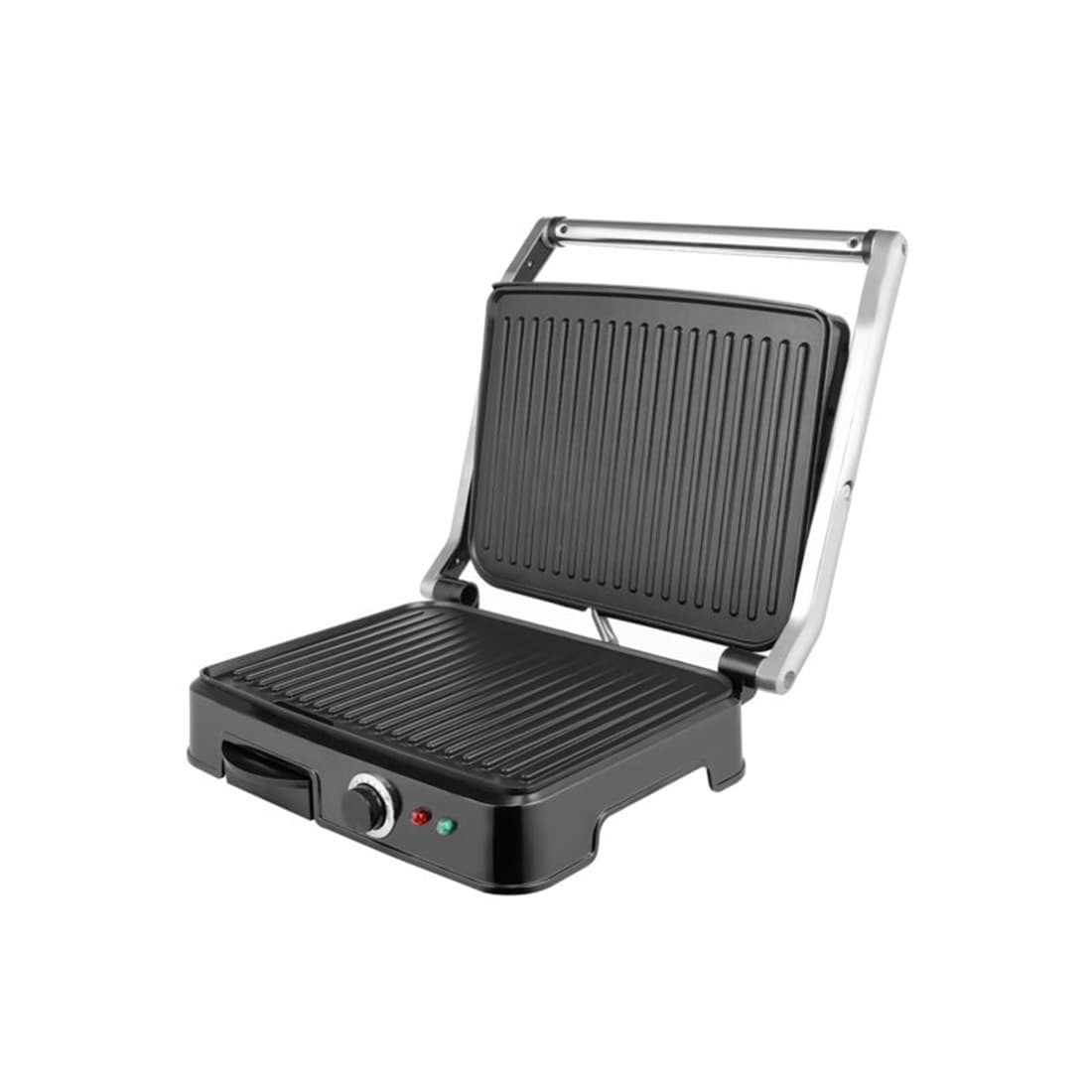 Гриль, Centek, CT-1464, 2000 Вт, 1 жаровня, 297х235мм, Антипригар, Нерж отделка, Макс 240°С, Черный/стальной