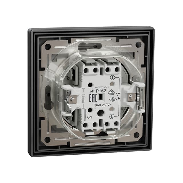 Выключатель одноклавишный, SE, EPH0100271, Asfora 10AX IP44 в сборе, механизм, быстрозажимные клеммы антрацит