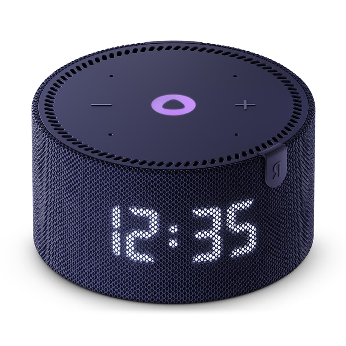 Умная колонка, Яндекс, YNDX-00020B, Яндекс Станция Мини с часами, 10Вт, 1 динамик, 4 микрофона, 150–20 000 Гц, Wi-Fi (2,4–5 ГГц), Bluetooth 5.0, AUX OUT, синий сапфир