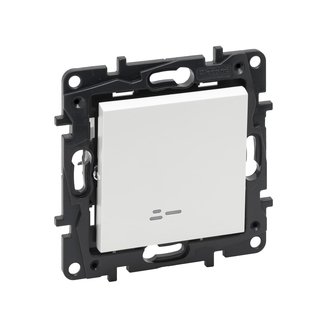 Выключатель одноклавишный, Legrand Niloe Step, 863111, 10А с подстветкой авт.кл. Белый