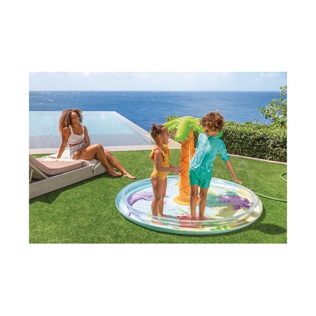 Детский надувной игровой бассейн Palm Tree Spray 173 x 104см, INTEX, 56433NP, Винил, 166л., 2+, Разбрызгиватель, Многоцветный, Цветная коробка