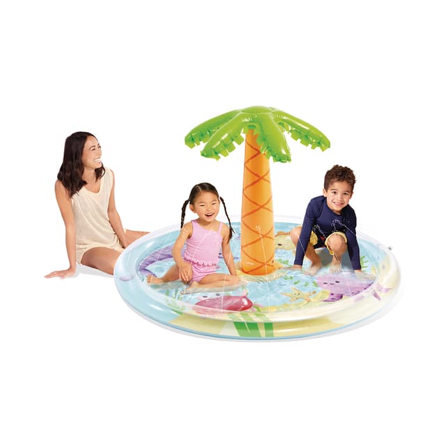Детский надувной игровой бассейн Palm Tree Spray 173 x 104см, INTEX, 56433NP, Винил, 166л., 2+, Разбрызгиватель, Многоцветный, Цветная коробка