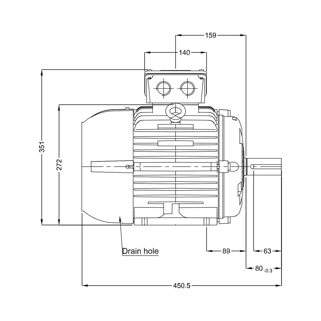 Асинхронный электродвигатель, WEG, 17725617, WGOST-132S, 7.5 kW, 4 Пол, B3T, 220/380 В, 50 Гц, IE1, IP55, Std.