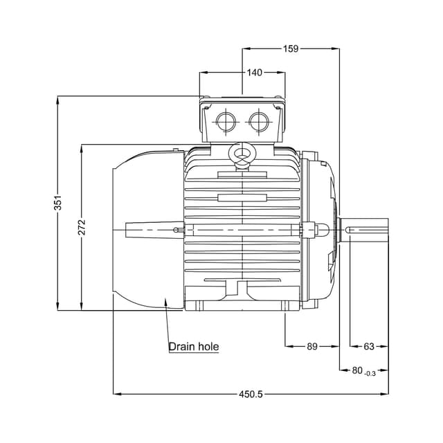 Асинхронный электродвигатель, WEG, 17725617, WGOST-132S, 7.5 kW, 4 Пол, B3T, 220/380 В, 50 Гц, IE1, IP55, Std.