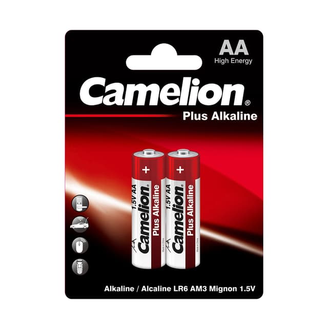 Батарейка, CAMELION, LR6-BP2, Plus Alkaline, AA, 1.5V, 2700 mAh, 2 шт. в блистере