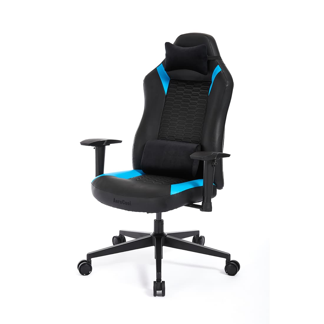 Игровое компьютерное кресло, Aerocool, CROWN Smart Racer Blue, Искусственная кожа PU AIR, (Ш)65*(Г)70*(В)122 (132) см, Черно-Синий