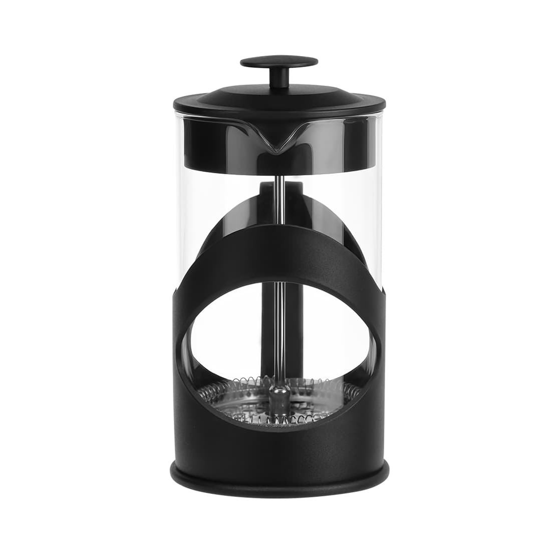 Френч-пресс, LARA, LR06-56-350, Объем 350мл, Стальной фильтр, Боросиликатное стекло, Подходит для мытья в посудомоечной машине, Черный