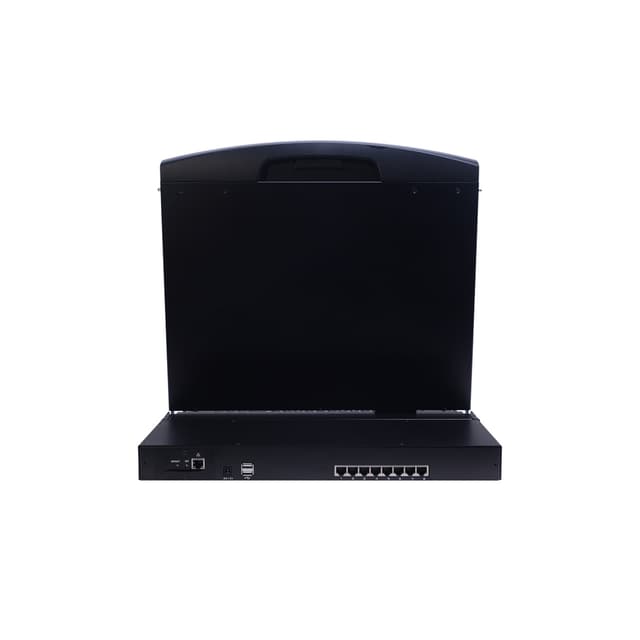KVM консоль, SHIP, AI-7108TLS, Стоечная, 8 портов CAT5, 17" экран, Поддержка IP функции, Чёрный