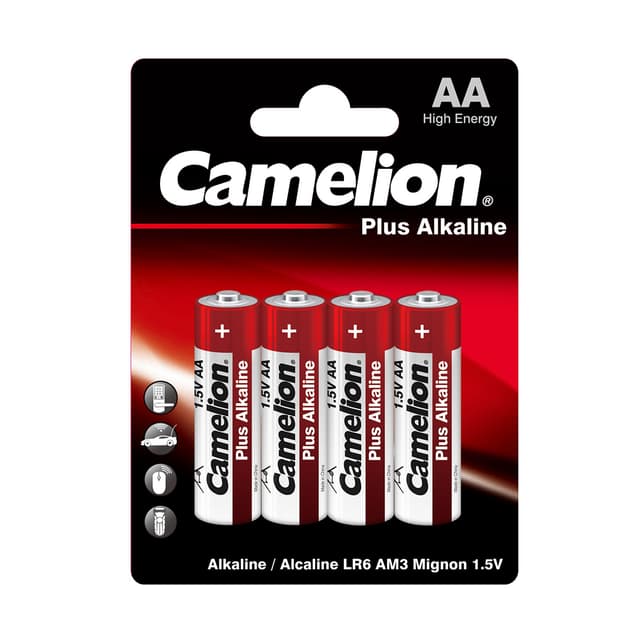 Батарейка, CAMELION, LR6-BP4, Plus Alkaline, AA, 1.5V, 2700 mAh, 4 шт. в блистере
