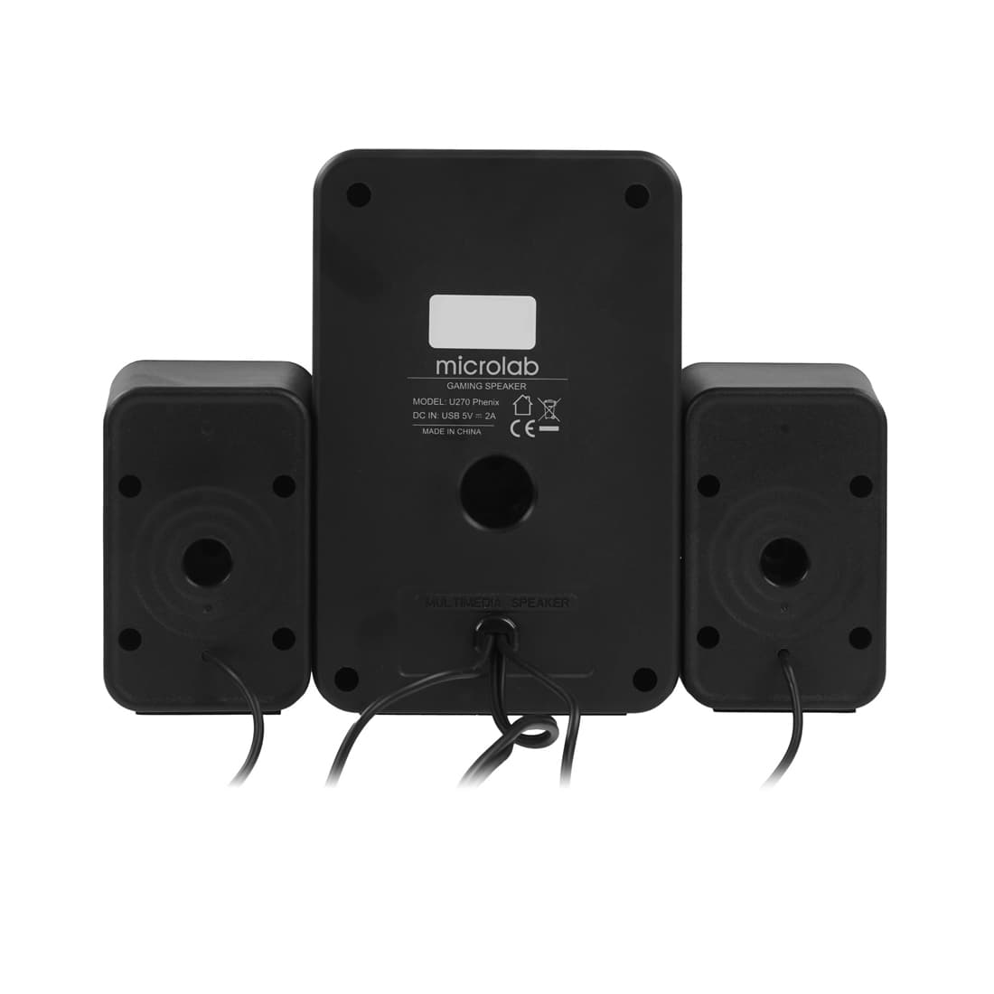Акустическая система, Microlab, U270 Phenix, USB, LED, 5 Вт + 3 Вт x2, Вход: стерео 3,5 мм, Регулировки на передней панели, Черный