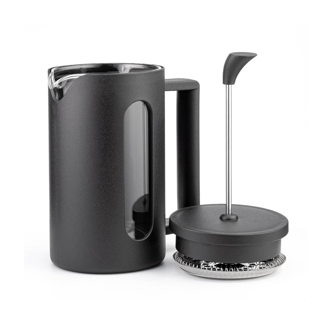 Френч-пресс, LARA, LR06-54-350, Объем 350мл, Стальной фильтр, Боросиликатное стекло, Подходит для мытья в посудомоечной машине, Серый