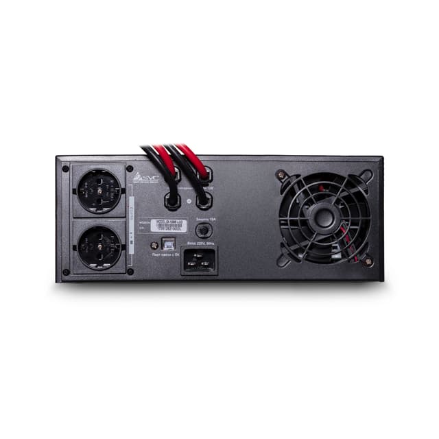 Инвертор, SVC, DI-1200-F-LCD, Мощность 1200ВА/1000Вт, Вход 12В и/или 220В, Выход 220В (Чистая синусоида на выходе), Диапазон работы AVR: 145-270В, USB-порт, Функция заряда батарей 20A, Чёрный