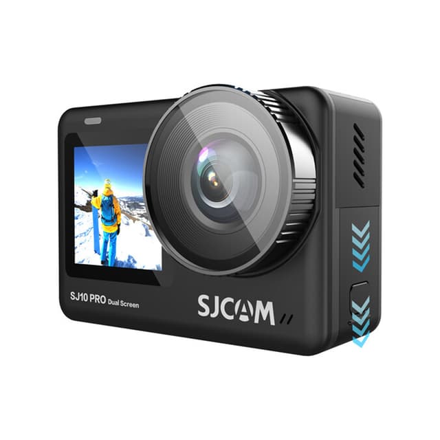 Экшн-камера, SJCAM, SJ10 PRO DUAL SCREEN, 4K/60fps, Sony IMX377 12 МП 170°, Wifi 10 м/2,4 & 5 Hz, Slow motion, Чипсет Ambarella H22S85, 1300mAh, 2.33" сенсорный дисплей, Чёрный