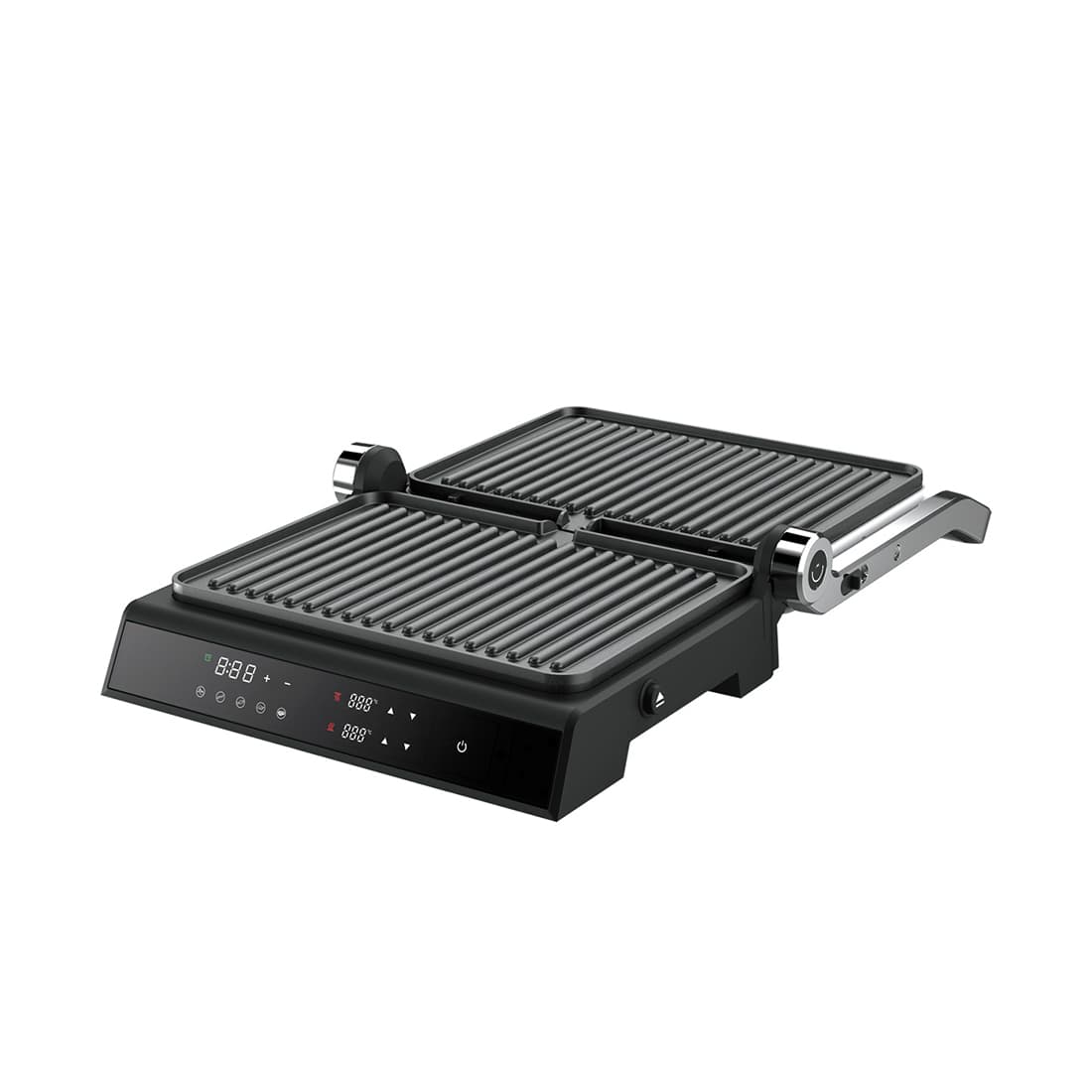 Гриль, Centek, CT-1474, 2100W, 297х230мм, 2 сменные пластины, Антипригарное покрытие, Черный/стальной