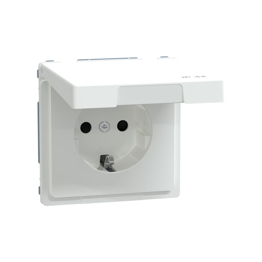 Розетка, MERTEN, MTN2314-6035, D-Life 16А с з/к с крышкой IP44 белый лотос