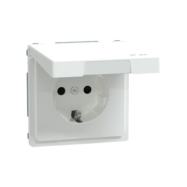 Розетка, MERTEN, MTN2314-6035, D-Life 16А с з/к с крышкой IP44 белый лотос