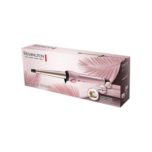 Плойка конусная, Remington, CI5901, Материал покрытия керамика с кокосовым маслом, Питание от сети, Форма (только для плоек) конусная, Размер нагревательного элемента13-25 мм, Количество режимов 8