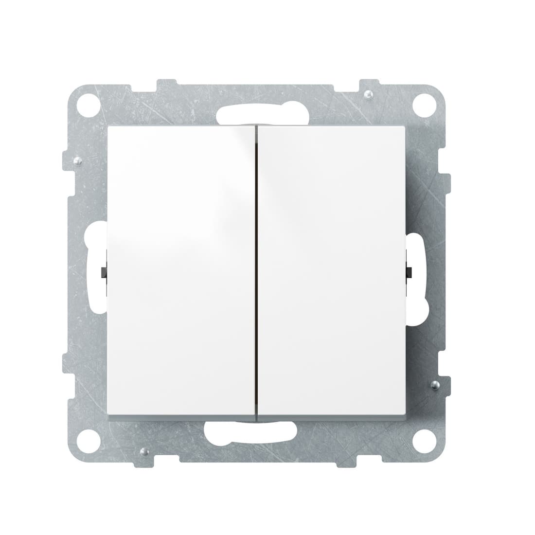 Переключатель двухклавишный, Legrand Suno, 721108, 10А 250В безвинт.зажим Белый