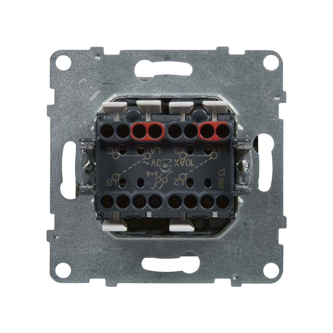 Переключатель двухклавишный, Legrand Suno, 721108, 10А 250В безвинт.зажим Белый