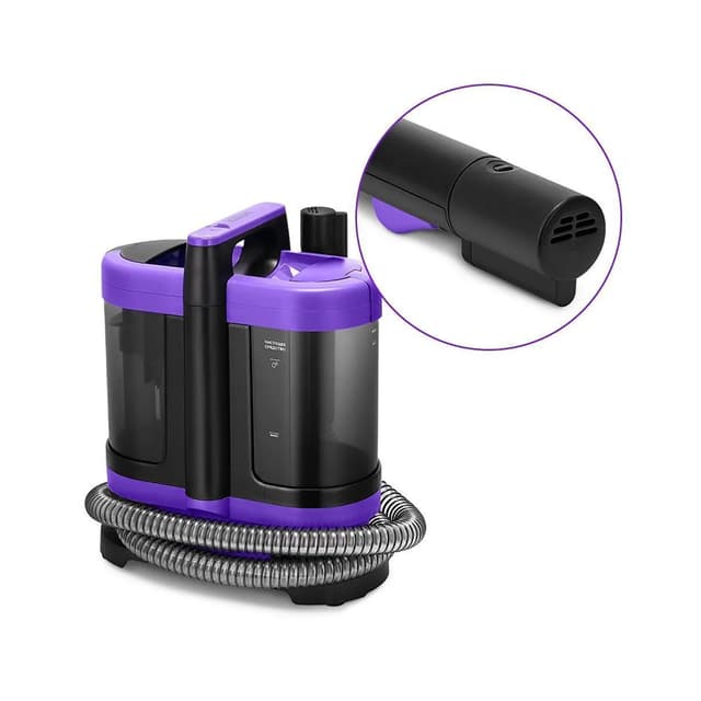 Моющий пылесос, Kitfort, КТ-5213, Объем бака для чистой воды 1.3л, Объем бака для грязной воды 0.7л, Длина шланга 1.4м, Уровень шума 83 дБ, Длина шнура 4.5м, Мощность 450 Вт, Черный/Фиолетовый