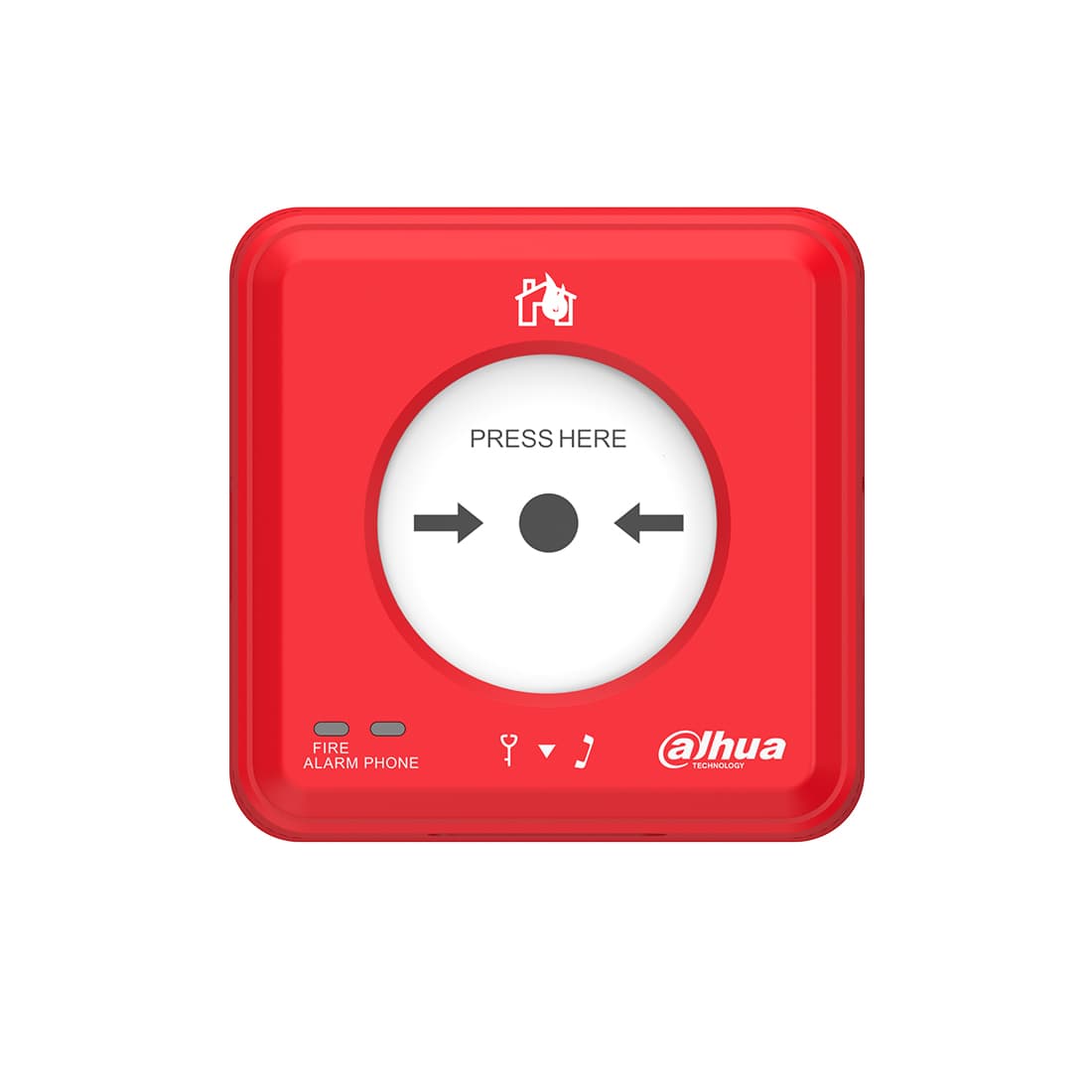 Извещатель пожарный ручной, Dahua, DHI-HY-C122, Ручной извещатель, Материал контактов обладает высокой кислотостойкостью и устойчивостью к ржавчине, Двухпроводная, Бесполярная схема