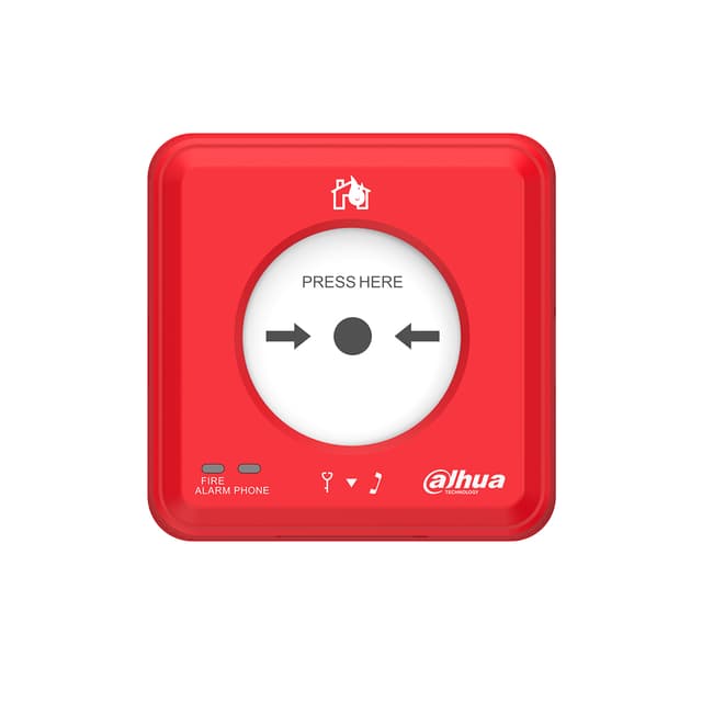 Извещатель пожарный ручной, Dahua, DHI-HY-C122, Ручной извещатель, Материал контактов обладает высокой кислотостойкостью и устойчивостью к ржавчине, Двухпроводная, Бесполярная схема