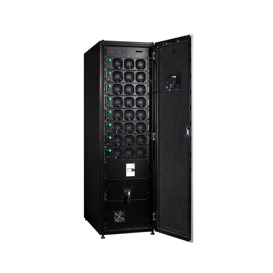 Источник бесперебойного питания, Eaton, 93PR-200kW-EN, Мощность 200кВА/200кВт, Трёхфазный (3 фазы на вход, 3 на выход), On-Line, Модульный по 25кВт (до 8 модулей), LCD\RS-232\USB SMART, Диапазон работы AVR: 138-480В, КПД 96%, ABM, HotSync, Батарея: 40 шт. (не поставляется в комплекте), Чёрный