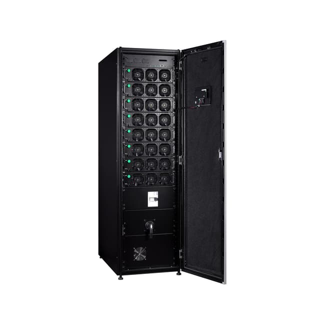 Источник бесперебойного питания, Eaton, 93PR-200kW-EN, Мощность 200кВА/200кВт, Трёхфазный (3 фазы на вход, 3 на выход), On-Line, Модульный по 25кВт (до 8 модулей), LCD\RS-232\USB SMART, Диапазон работы AVR: 138-480В, КПД 96%, ABM, HotSync, Батарея: 40 шт. (не поставляется в комплекте), Чёрный