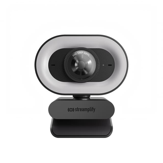 Веб-Камера, Streamplify, CAM PLUS-FHD-2M60-LIGHT-BK, 1920x1080, 2.0Mpx, 80 градусов, USB 2.0 Type A, Микрофон, Автофокус, Подсветка, Крепление: зажим, Длина кабеля: 200 см, Черный