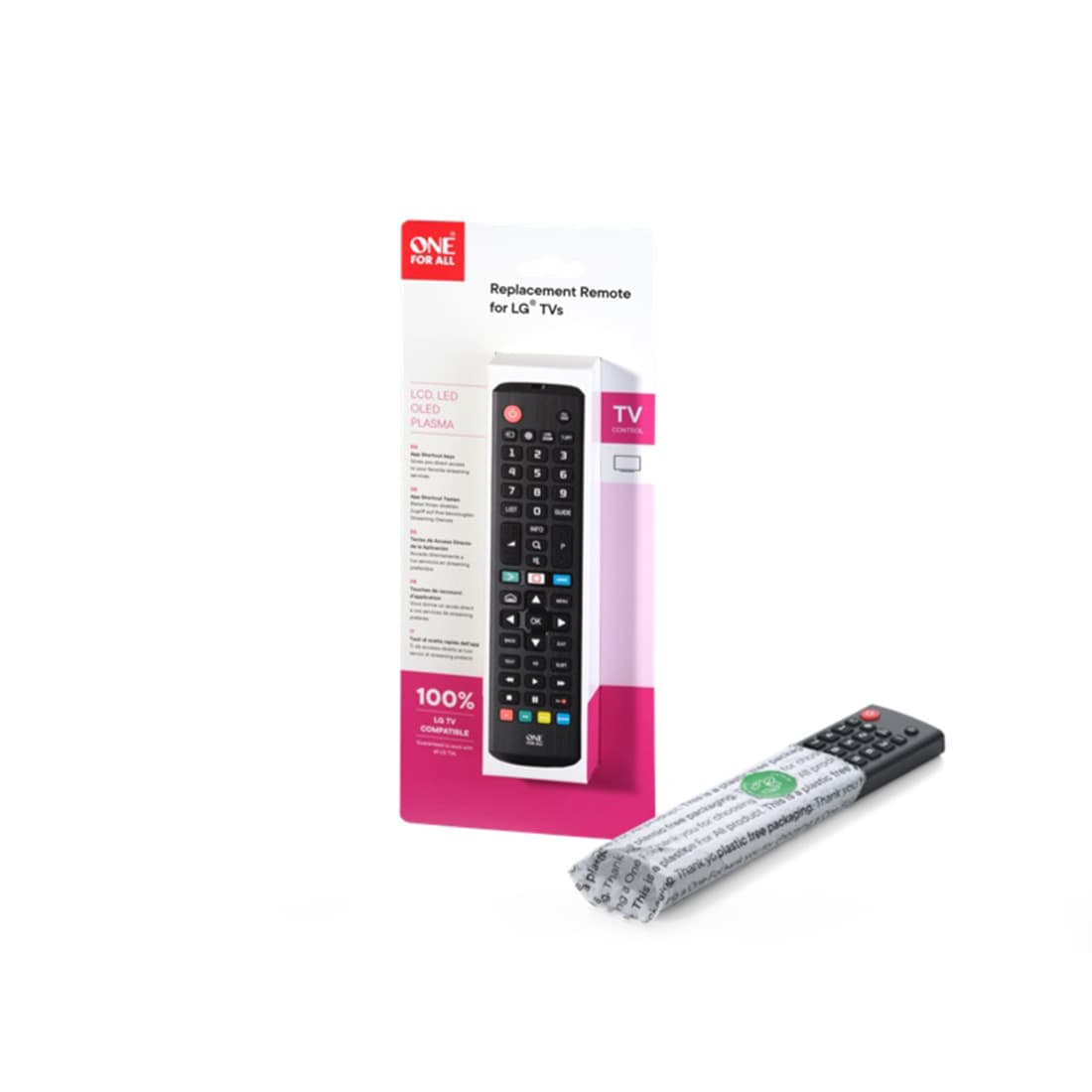 Пульт управления для телевизоров LG, One For All, URC4911, (замена1911), не требует настройки Питание 2хААА (не входят в комплект), Чёрный