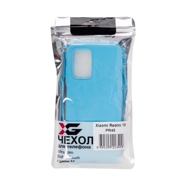 Чехол для телефона, X-Game, XG-PR45, для Redmi 10, TPU, Голубой, пол. пакет