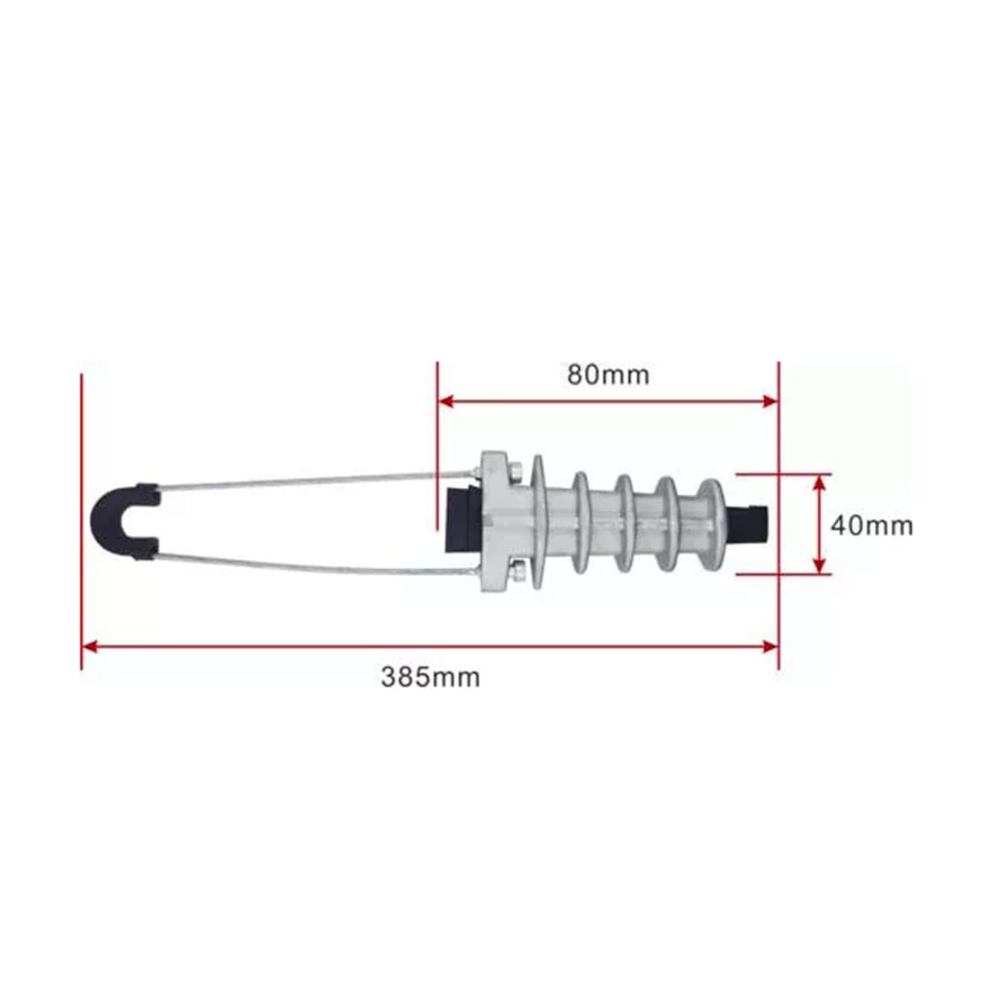 Анкерный зажим, А-Оптик, АО-РАL-1500-15 кН,применяется для крепления и натяжения оптических кабелей ADSS на воздушных линиях связи
