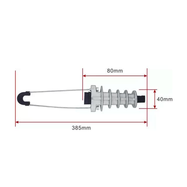Анкерный зажим, А-Оптик, АО-РАL-1500-15 кН,применяется для крепления и натяжения оптических кабелей ADSS на воздушных линиях связи