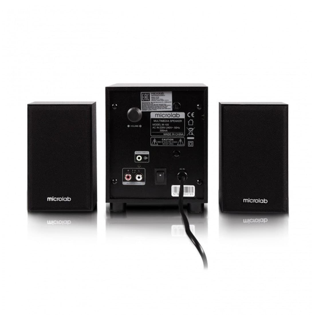 Акустическая система, Microlab, M-105, 10Вт (2,5Вт*2+5Вт), Выход 2RCA, Вход 3.5 MiniJack, Чёрный