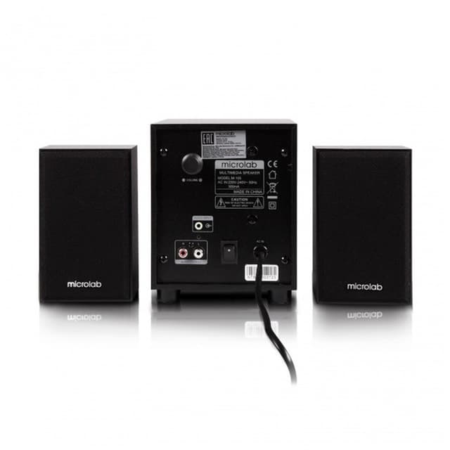 Акустическая система, Microlab, M-105, 10Вт (2,5Вт*2+5Вт), Выход 2RCA, Вход 3.5 MiniJack, Чёрный