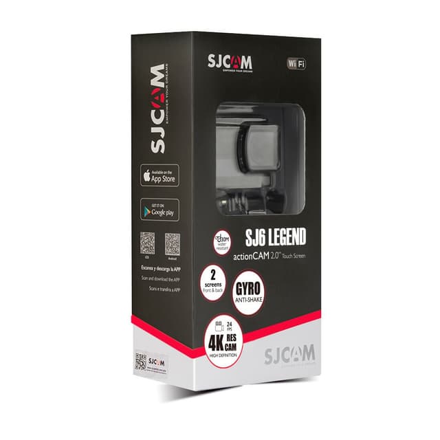 Экшн-камера, SJCAM, SJ6 LEGEND, 4K/30fps, 1080P/60fps, Panasonic MN34120PA 16 МП 166°, Wifi 10 м/ 2.4GHz, Gyro Anti-shake, Slow motion, Чипсет NTK 96660, 1000mAh, 2" сенсорный дисплей, Чёрный