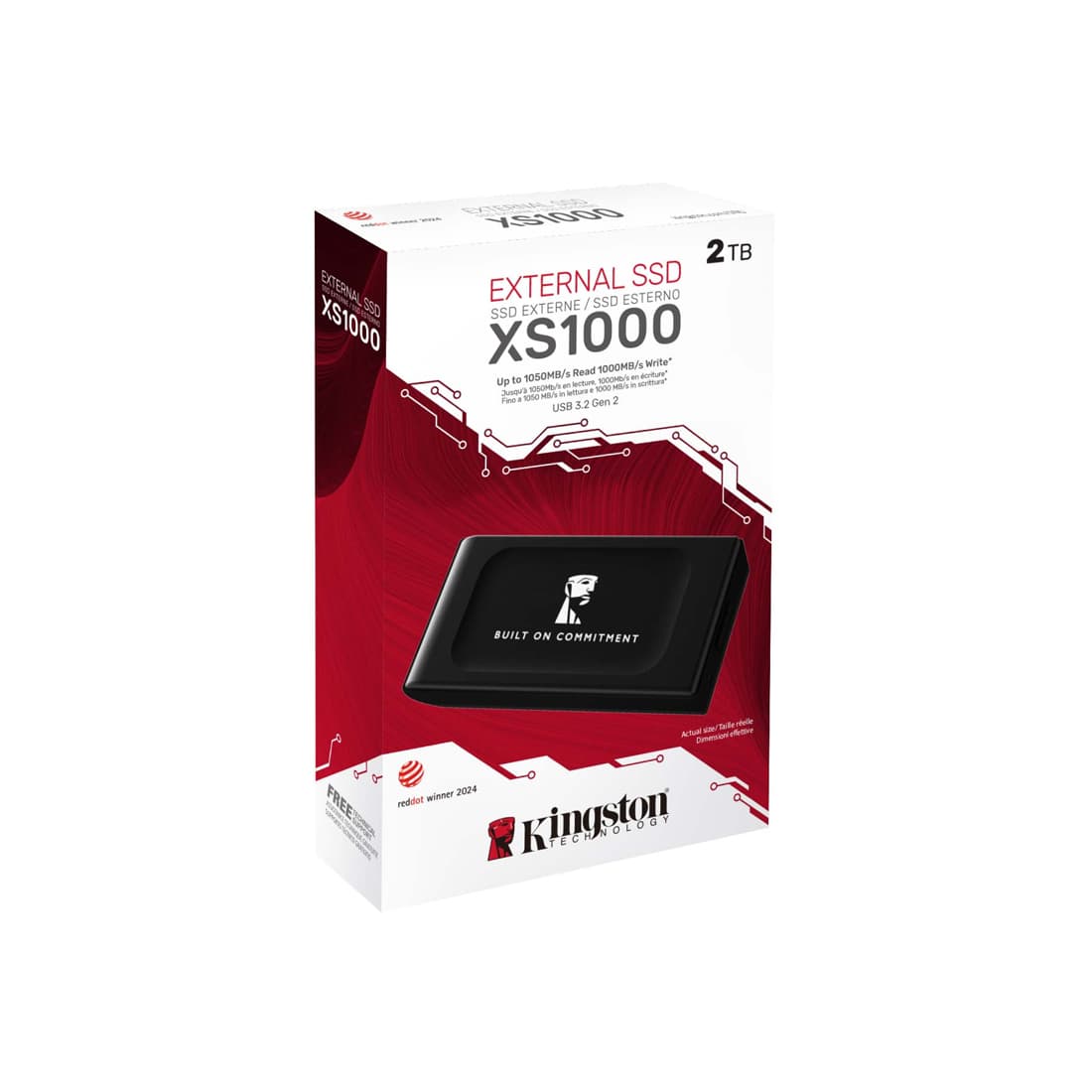 Внешний SSD диск, Kingston, XS1000, SXS1000/2000GA, 2TB, USB-C, Темный
