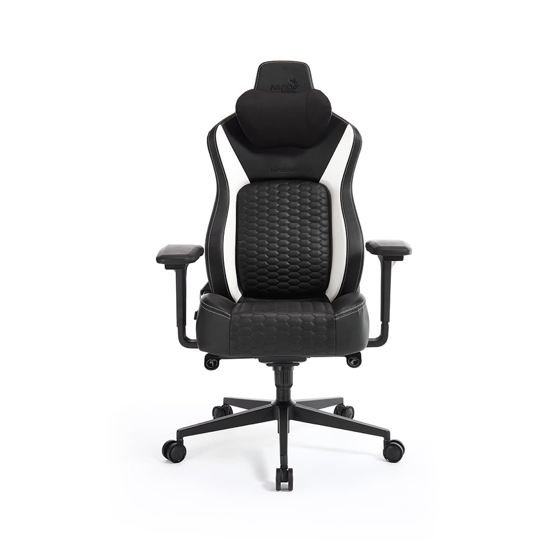 Игровое компьютерное кресло, Aerocool, CROWN Pro Racer White, Искусственная кожа PU AIR, (Ш)65*(Г)70*(В)122 (132) см, Черно-Белый
