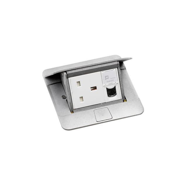 Выдвижной розеточный блок на 3 модуля, Legrand, 054010, Алюминий, Неукомплектованный, Степень защиты IP40