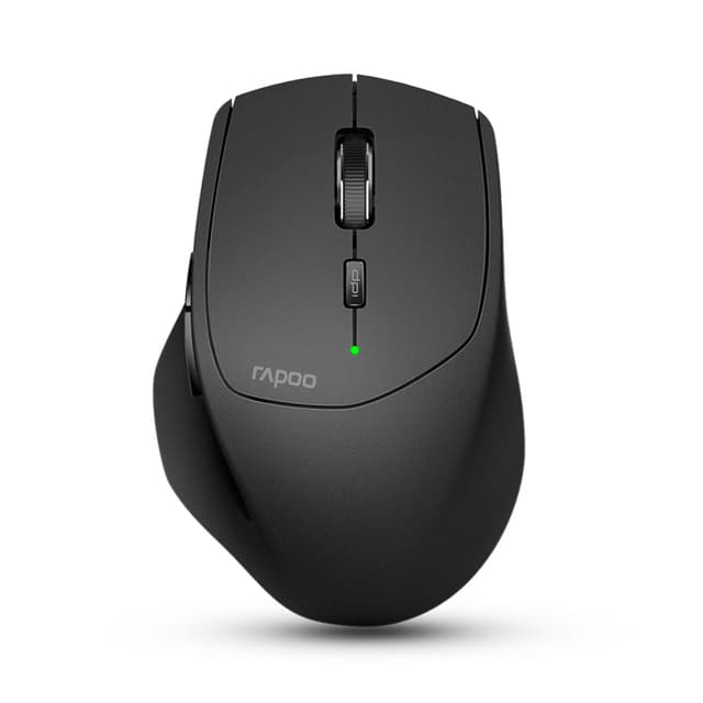 Компьютерная мышь, Rapoo, MT550, 1600dpi, Bluetooth 3.0/4.0, Беспроводной 2.4 ГГц, Эффективная дистанция 10 м., Батарейки в комплекте, 2 x AA, 7 х 10 х 4 см, Черный