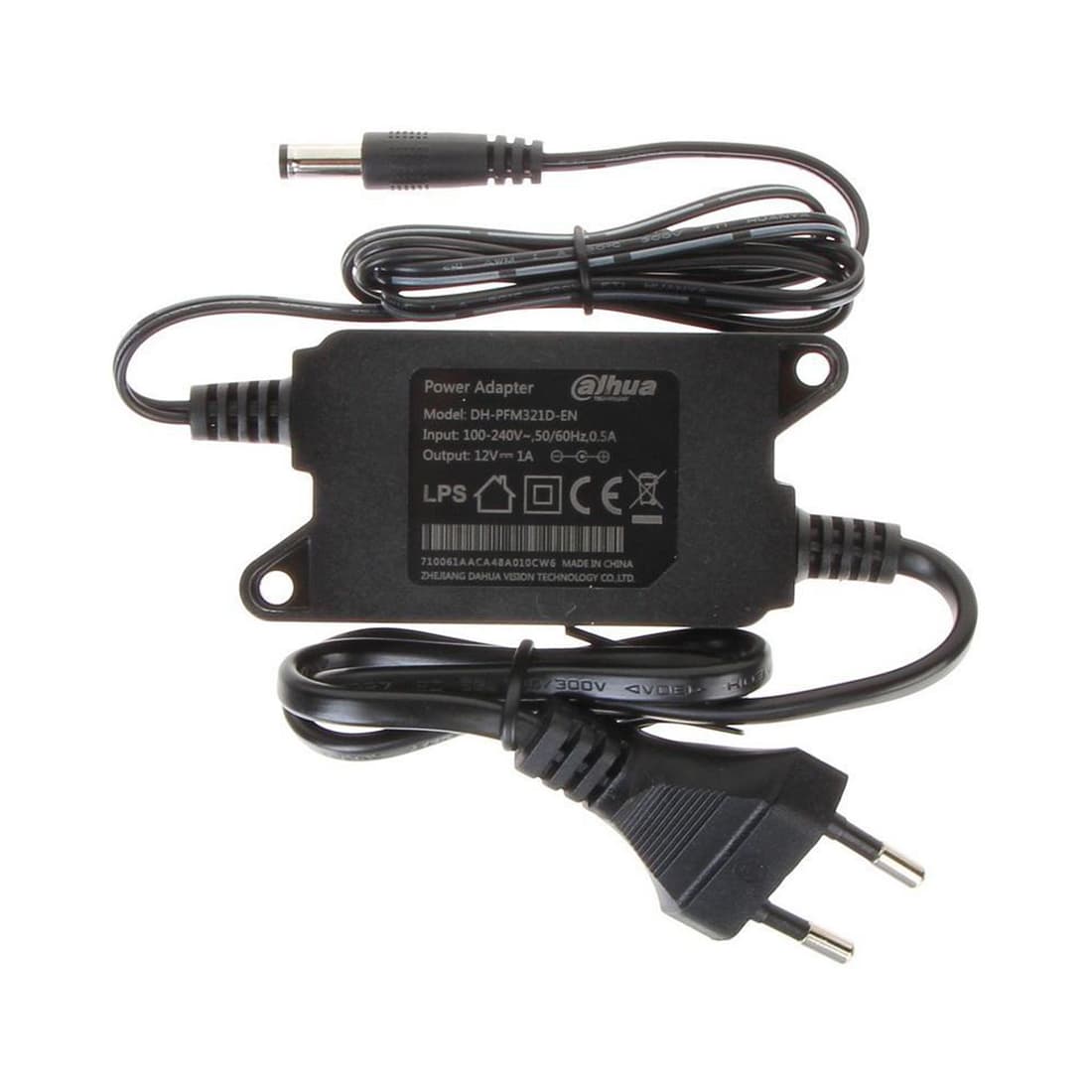 Адаптер питания, Dahua, DH-PFM321D-EN, Источник питания DC12В -1А макс. Европейский тип вилки