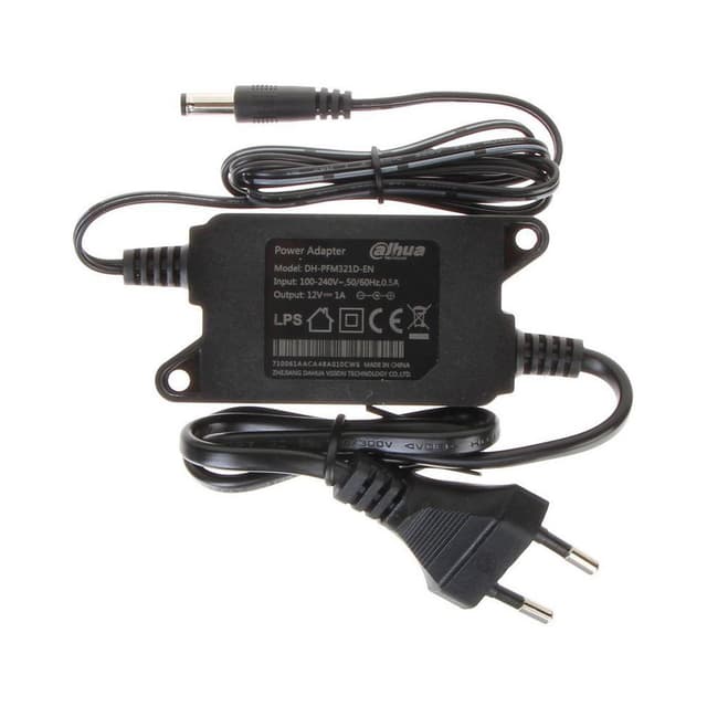 Адаптер питания, Dahua, DH-PFM321D-EN, Источник питания DC12В -1А макс. Европейский тип вилки